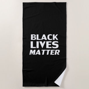 Toalha De Praia "Black Lives Matter" preto, branco