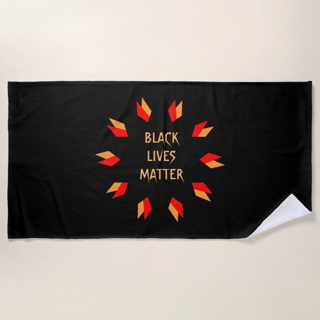 Toalha De Praia Black Livres Importa Red Dourada Beach Towel (Frente)