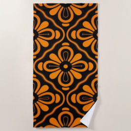 Toalha De Praia Black Orange magmagia, Beach Towel