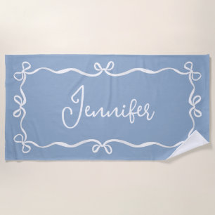 Toalha De Praia Blue Coquette Arcos Beach Towel, nome personalizad