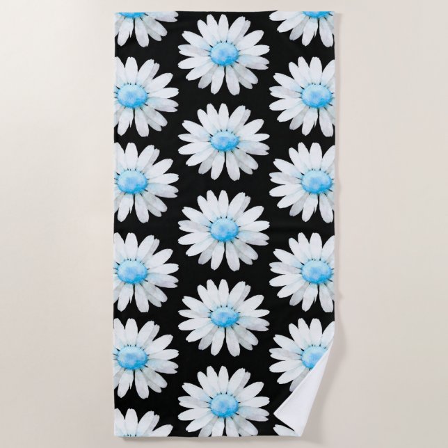 Toalha De Praia Blue Dotted Daisy's (Frente)