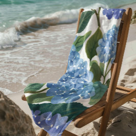 Toalha De Praia Blue Hydrangeas | Beautiful Floral Bush
