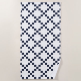 Toalha De Praia Blue Irish Wedding Chain Quilt Pattern Beach Towel