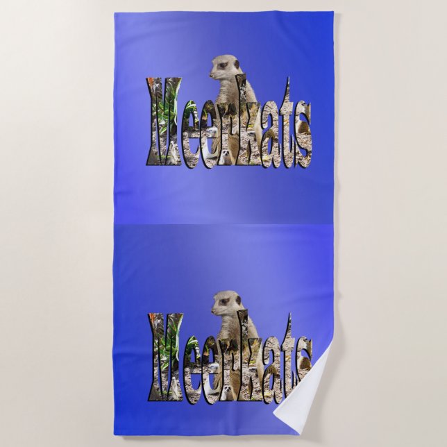 Toalha De Praia Blue Meerkats, Beach Towel (Frente)