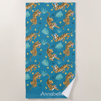 Toalha De Praia Blue Tiger Personalize