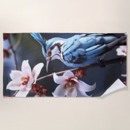Toalha De Praia Bluejay e Flores
