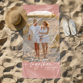 Toalha De Praia Blush Pink Together Typography Couple Valentine