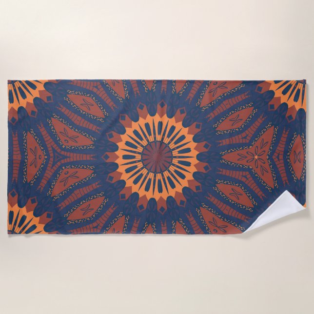 Toalha De Praia Boho Bloom Mandala (Frente)