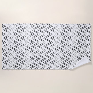 Toalha De Praia Boho Ethnic Beach Towel - Preto e Branco