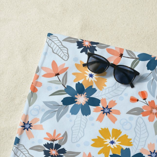 Toalha De Praia Boho Inspirou Flor Pattern Beach Towel (In Situ)