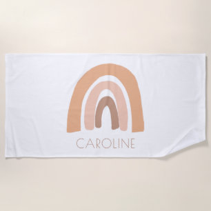 Toalha De Praia Boho Rainbow Pink Pastel Kids