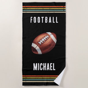 Toalha De Praia Bola de Futebol Personalizada Vintage Tendência Pr