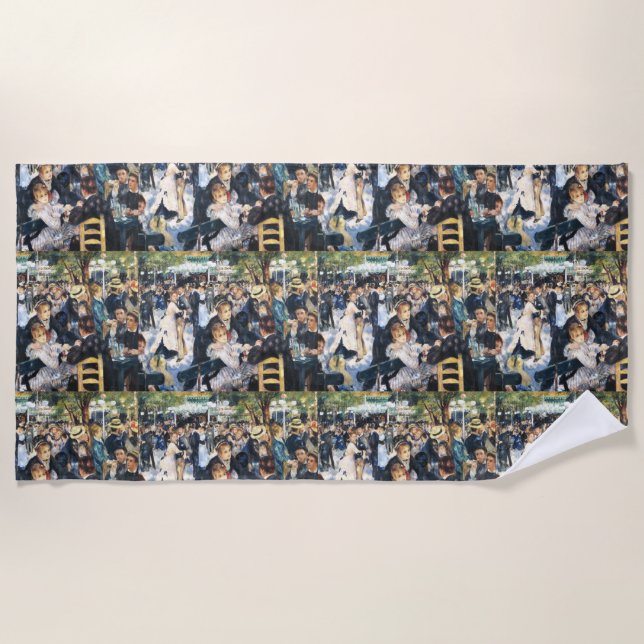 Toalha De Praia Bola no Partido Renoir Moulin de la Galette (Frente)