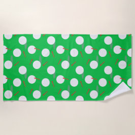 Toalha De Praia Bolas de Golfe e Padrão de Camisetas, Golfista Div