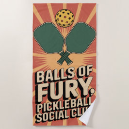 Toalha De Praia Bolas De Pickleball Do Clube Social Fury