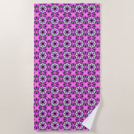 Toalha De Praia Bold pink and purple patterned Towel