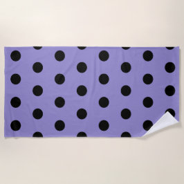 Toalha De Praia Bolinhas Beach Towel (Lavanda e preto)