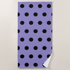 Toalha De Praia Bolinhas Beach Towel (Lavanda e preto)
