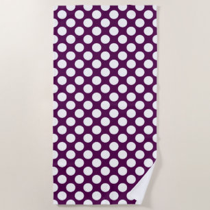 Toalha De Praia Bolinhas &Branca Roxo Contemporânea