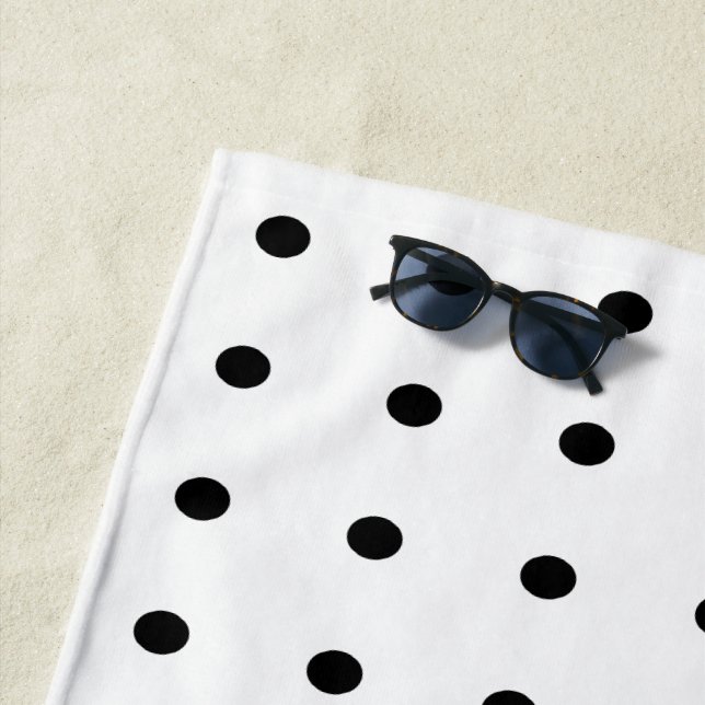 Toalha De Praia Bolinhas brancas e pretas (In Situ)
