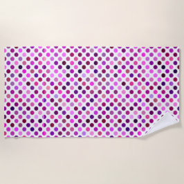 Toalha De Praia Bolinhas rosa e roxa