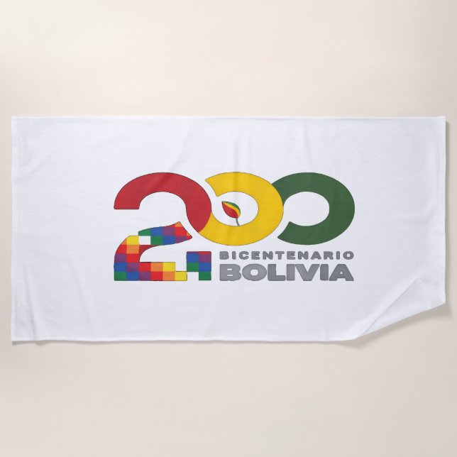 Toalha De Praia Bolivia bicentenario 200 años  (Frente)