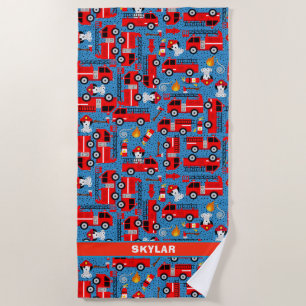 Toalha De Praia Bombeiros de cães Dalmáticos Personalizados