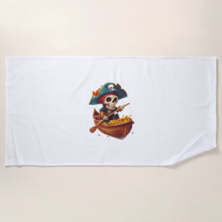 Toalha De Praia Bone Buccaneer - Crânio Pirata Engraçado