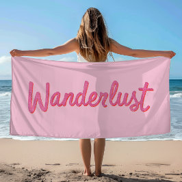 Toalha De Praia Boneca Sonho Rosa Wanderlust | Viagem Dolcore Femi
