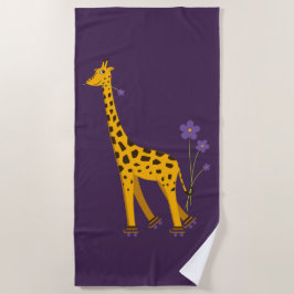 Toalha De Praia Bonita e Engraçada Cartoon Giraffe