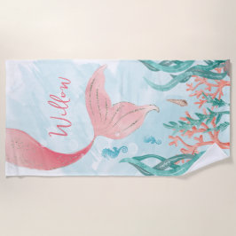Toalha De Praia Bonita Mermaid Girl Birthday Beach Towel Favor