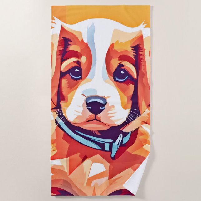 Toalha De Praia Bonita Pop de Arte (Frente)