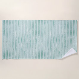 Toalha De Praia Bonito Aqua Mint Glitzy Glitzy Glitter Strips