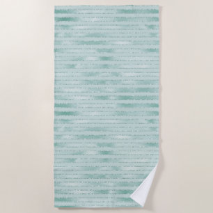 Toalha De Praia Bonito Aqua Mint Glitzy Glitzy Glitter Strips