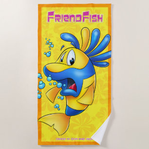 Toalha de praia bonito dos peixes dos desenhos