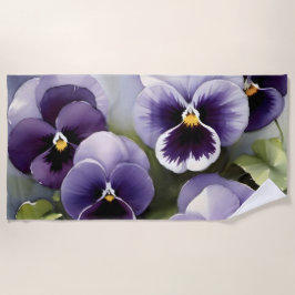 Toalha De Praia Bonito pintura a aquarela de pincéis roxos