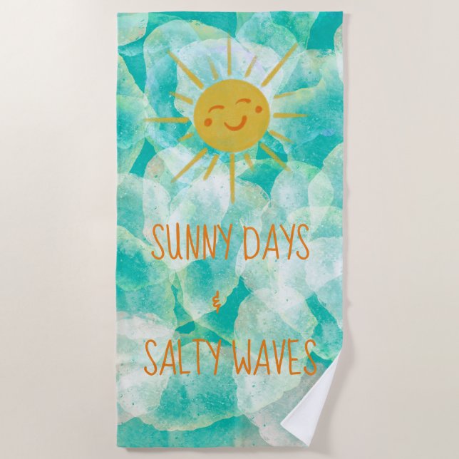 Toalha De Praia Bonitos Dias Sunny & Salty Waves Beach Towel (Frente)