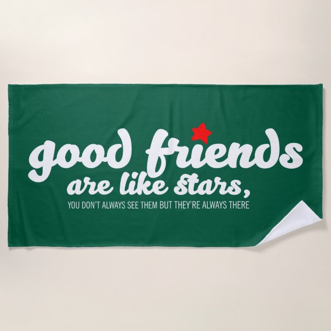 Toalha De Praia Bons amigos são como estrelas (Frente)