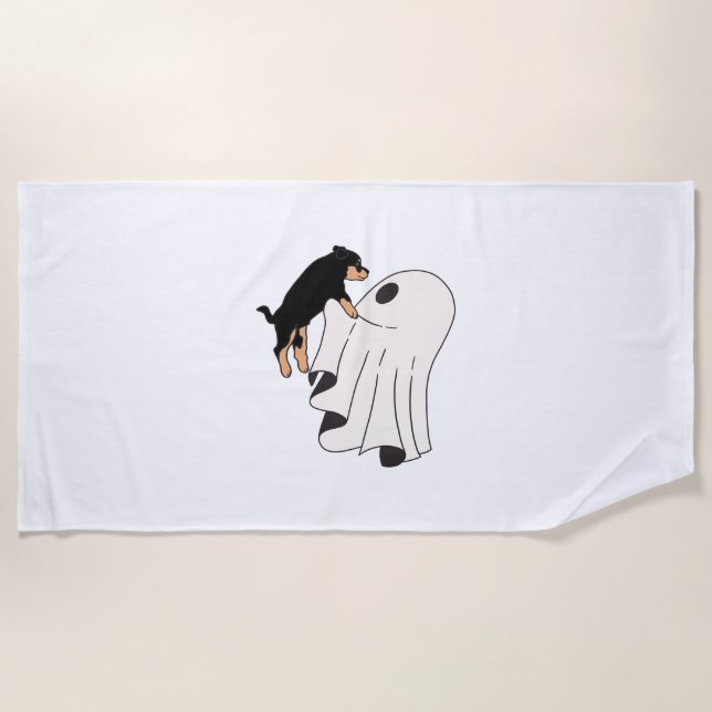 Toalha De Praia Boo Cachorro das Bruxas Spooky (Frente)