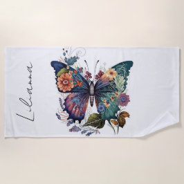 Toalha De Praia Borboleta Personalizada