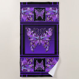 Toalha De Praia Borboleta Roxa 31 Beach Towel