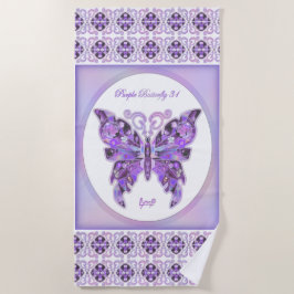 Toalha De Praia Borboleta Roxa 31 Beach Towel