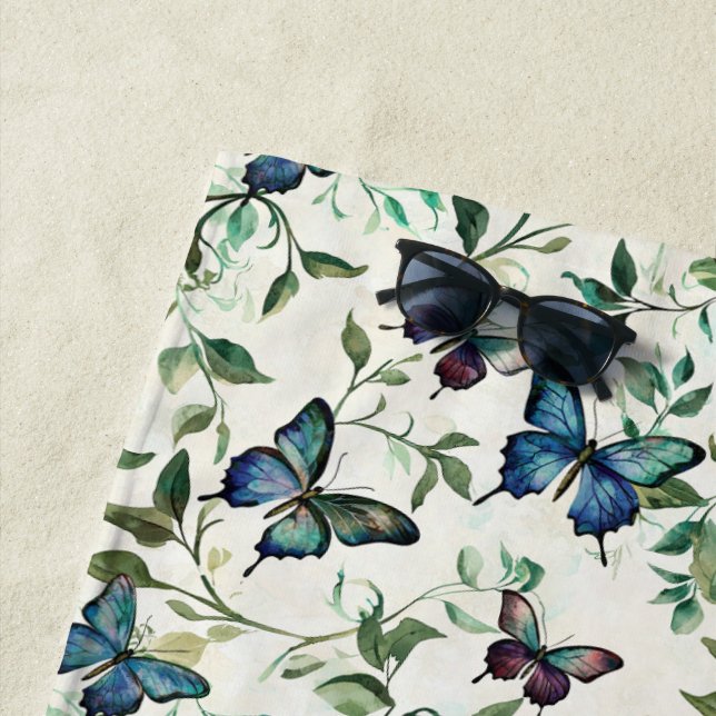 Toalha De Praia Borboletas Azuis bonito (In Situ)