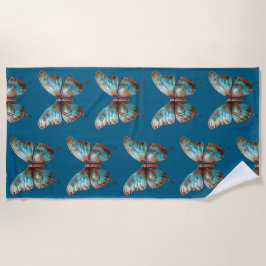 Toalha De Praia Borboletas Azuis Turquesa