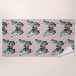 Toalha De Praia Borboletas Azuis-Turquesa