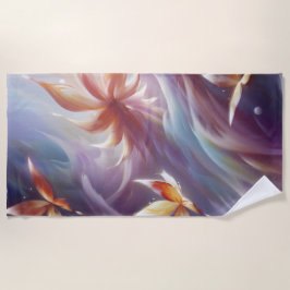 Toalha De Praia Borboletas e flores estilizadas