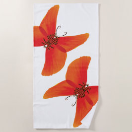 Toalha De Praia Borboletas Vermelhas Laranja com o seu nome