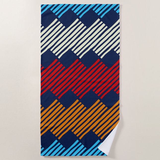 Toalha De Praia Bordado do padrão étnico Boho no Tecido (Frente)