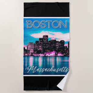 Toalha De Praia Boston Massachusetts Skyline