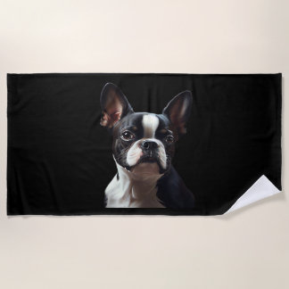 Toalha De Praia Boston Terrier - Oil Paint Classic T-Shirt